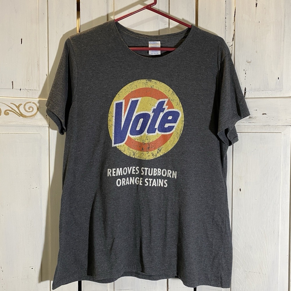 Funny Political T shirt Vote Removes Stubborn Orange Stains Men‎ Size XL Soft